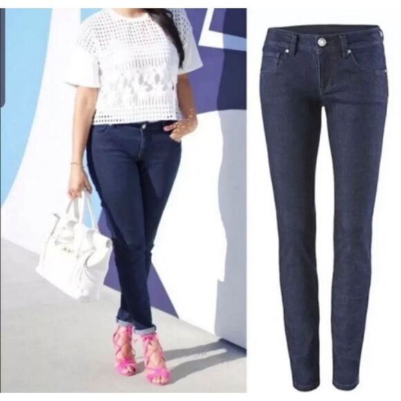 Cabi Knight Dark Wash Mid Rise Skinny Blue Jeans Size 6 #3040 - Picture 1 of 6